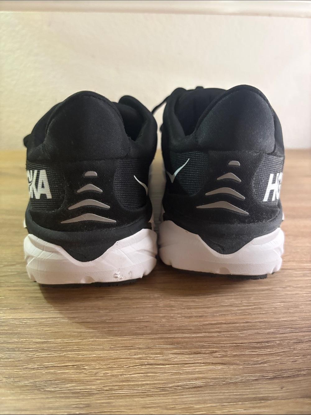 Hoka Clifton 8 Black and White Women's Athletic Running Shoes - Picture 7 of 9